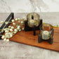 Set of 2 Wooden T-Light Hurricane