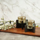 Set of 2 Wooden T-Light Hurricane