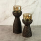 Geo Wooden T-Light Holder Set of 2