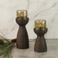 Geo Wooden T-Light Holder Set of 2