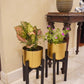 Set of 2 Mid-Century Gold Planters