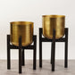 Set of 2 Mid-Century Gold Planters