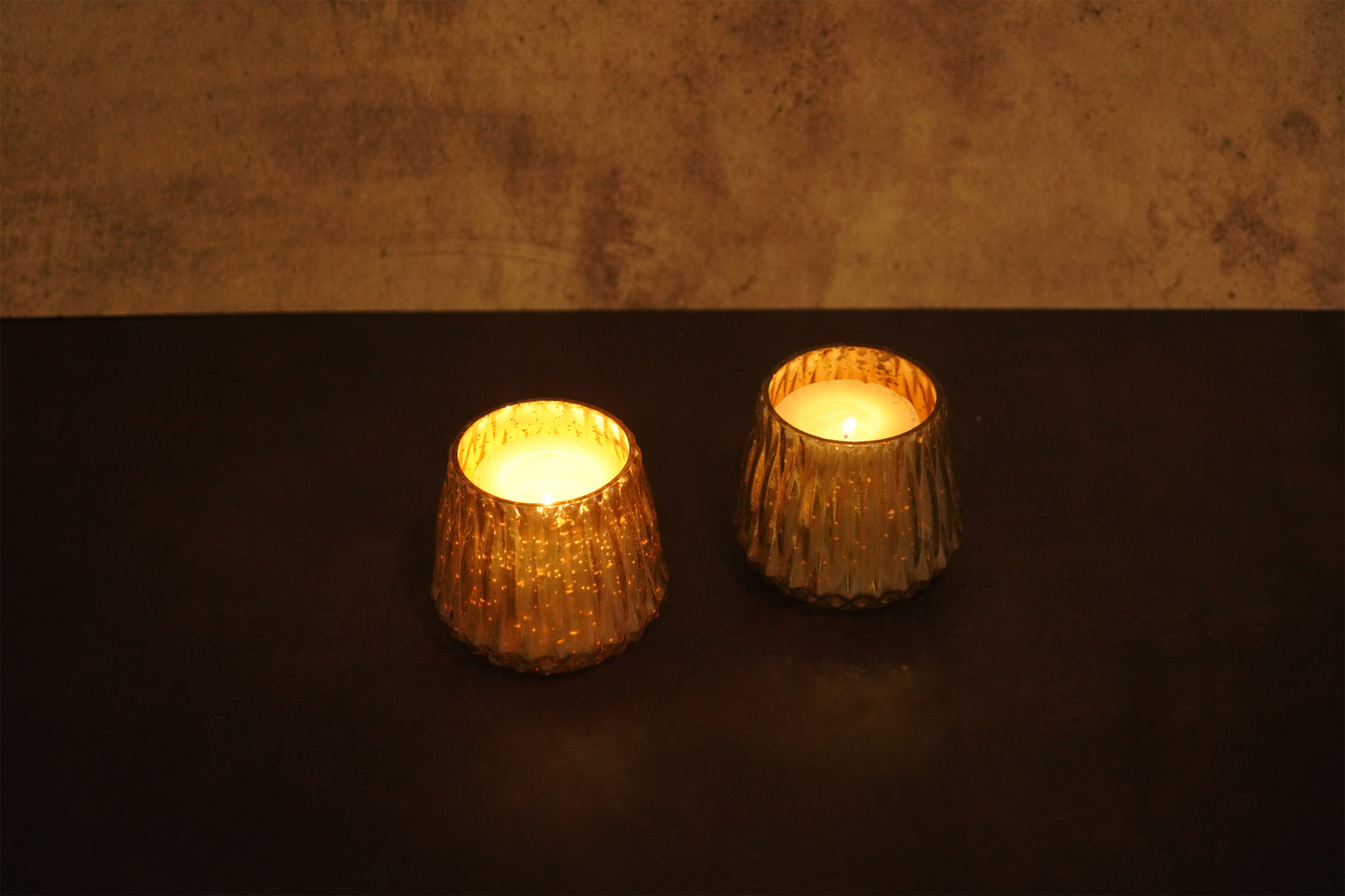 Set of 2 Mercury Glass Votive