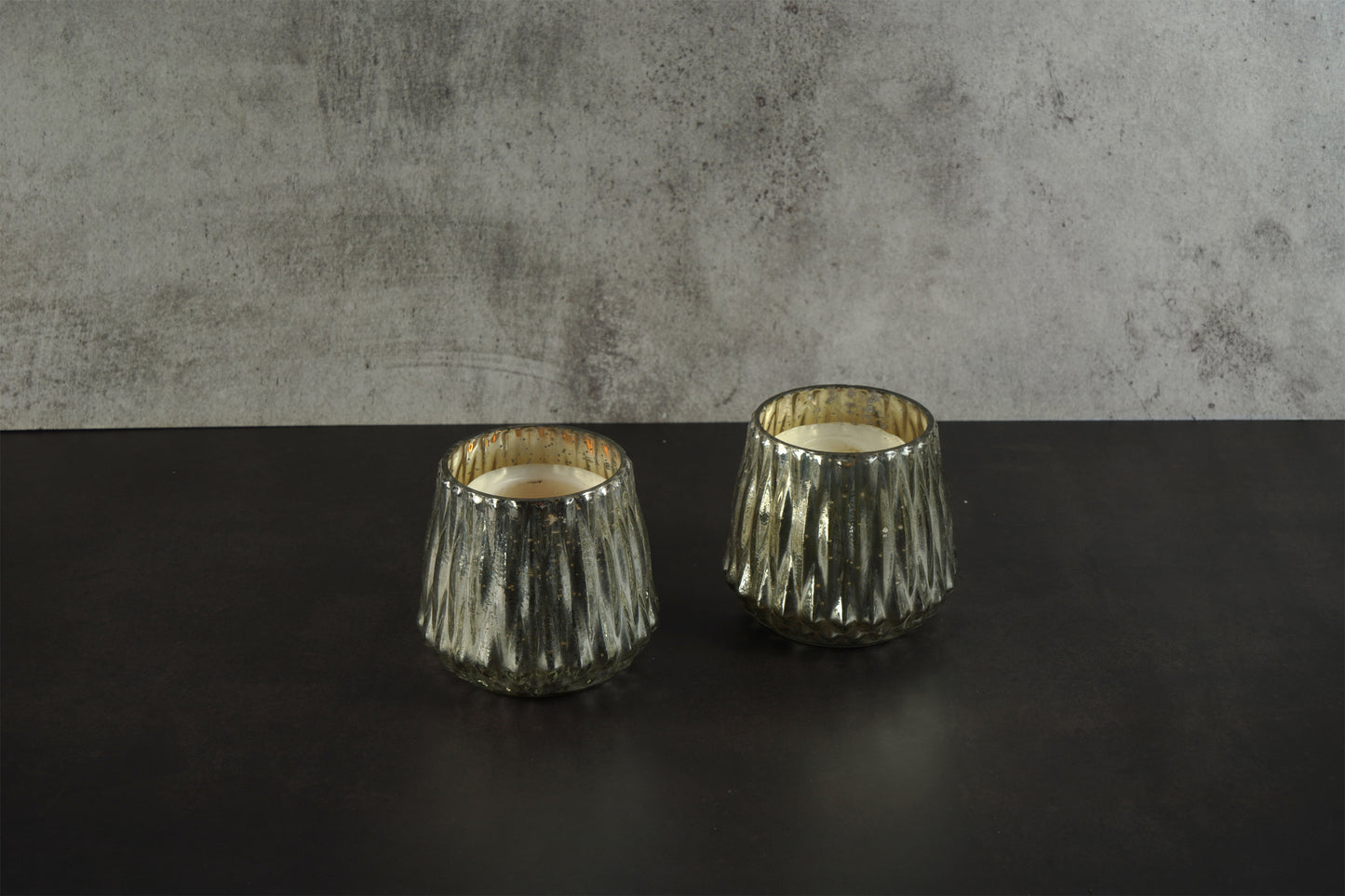 Set of 2 Mercury Glass Votive