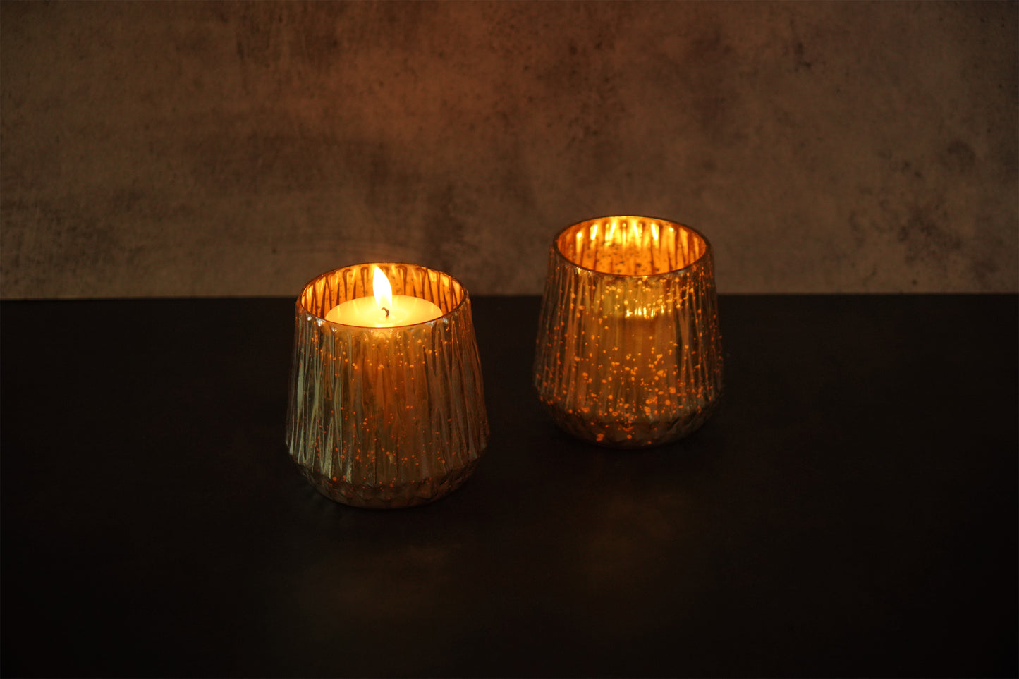 Set of 2 Mercury Glass Votive
