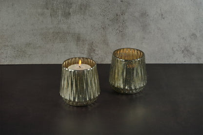 Set of 2 Mercury Glass Votive