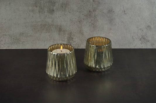 Set of 2 Mercury Glass Votive