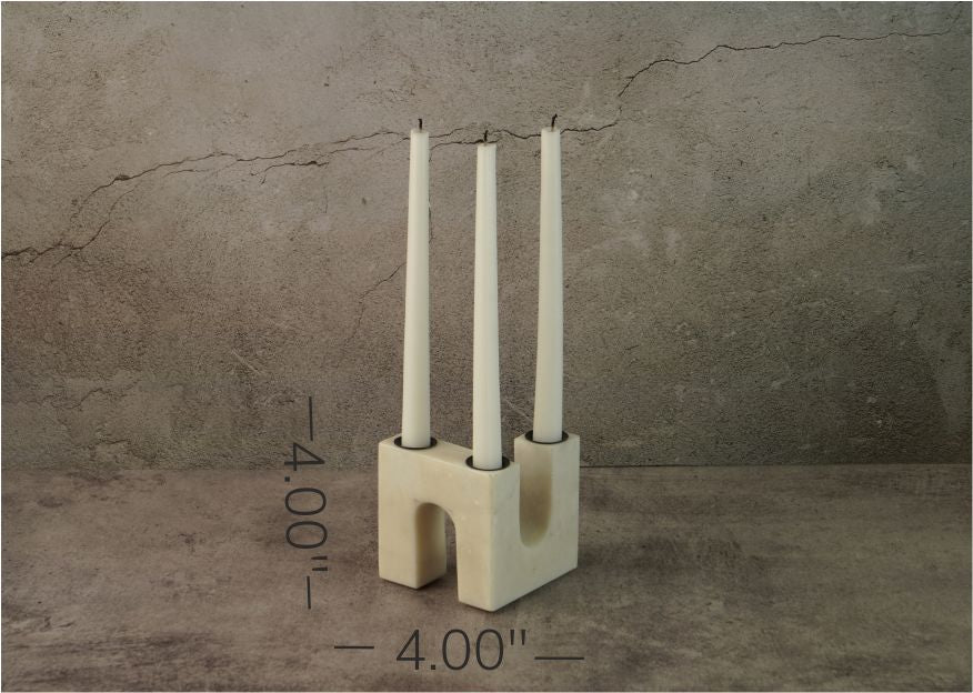 White Marble Candle Stand