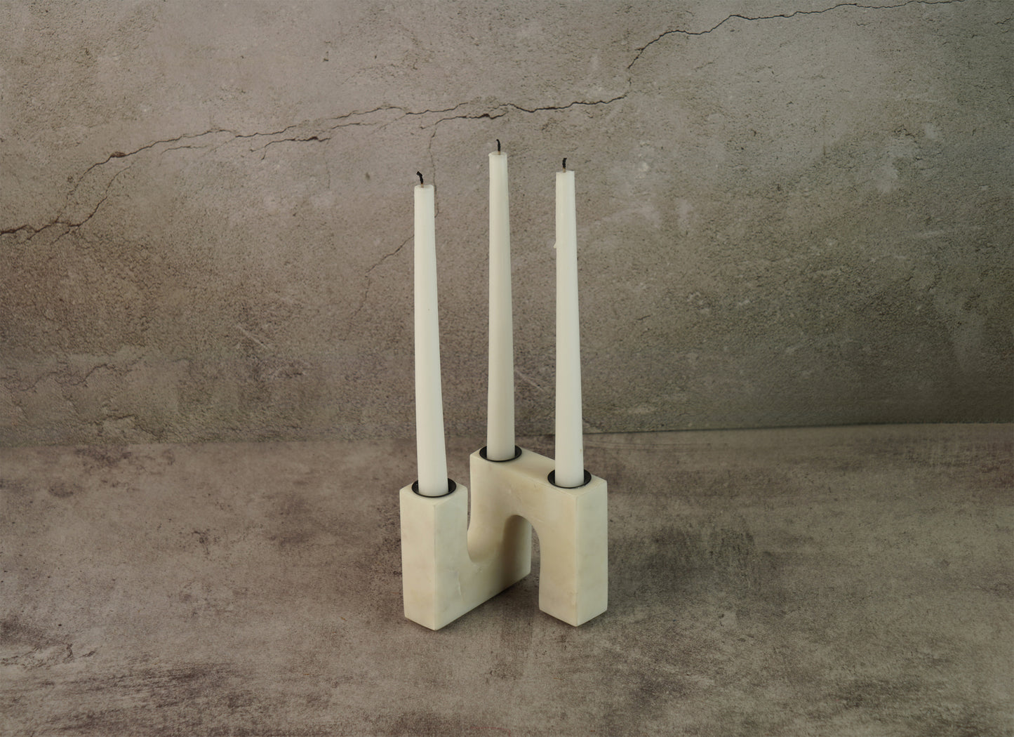 White Marble Candle Stand