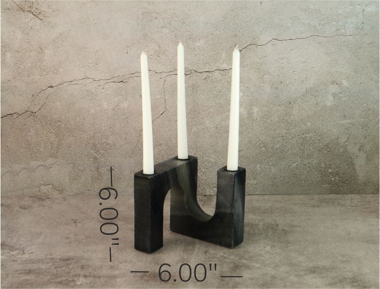 Black Marble Candle Stand