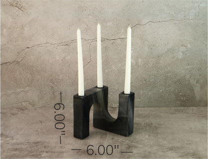 Black Marble Candle Stand