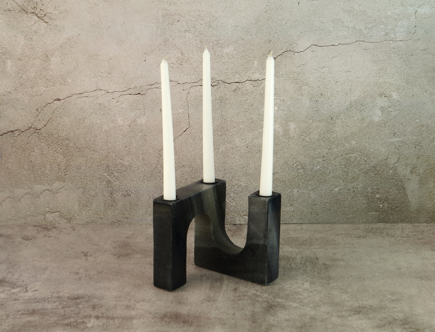 Black Marble Candle Stand
