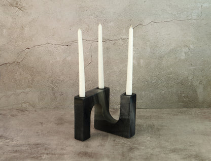 Black Marble Candle Stand