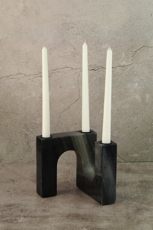 Black Marble Candle Stand