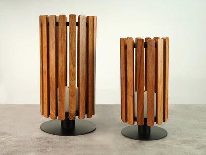 Mid-Century Wooden Hurricane - Large
