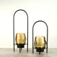 Amber Glass Lantern - Black - Large