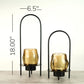 Amber Glass Lantern - Black - Large