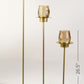 Amber Glass Tall Pillar Holder - Gold
