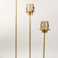 Amber Glass Tall Pillar Holder - Gold - Medium