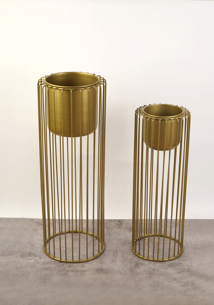 Set of 2 Metal Wired Planters