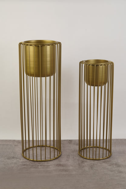 Set of 2 Metal Wired Planters