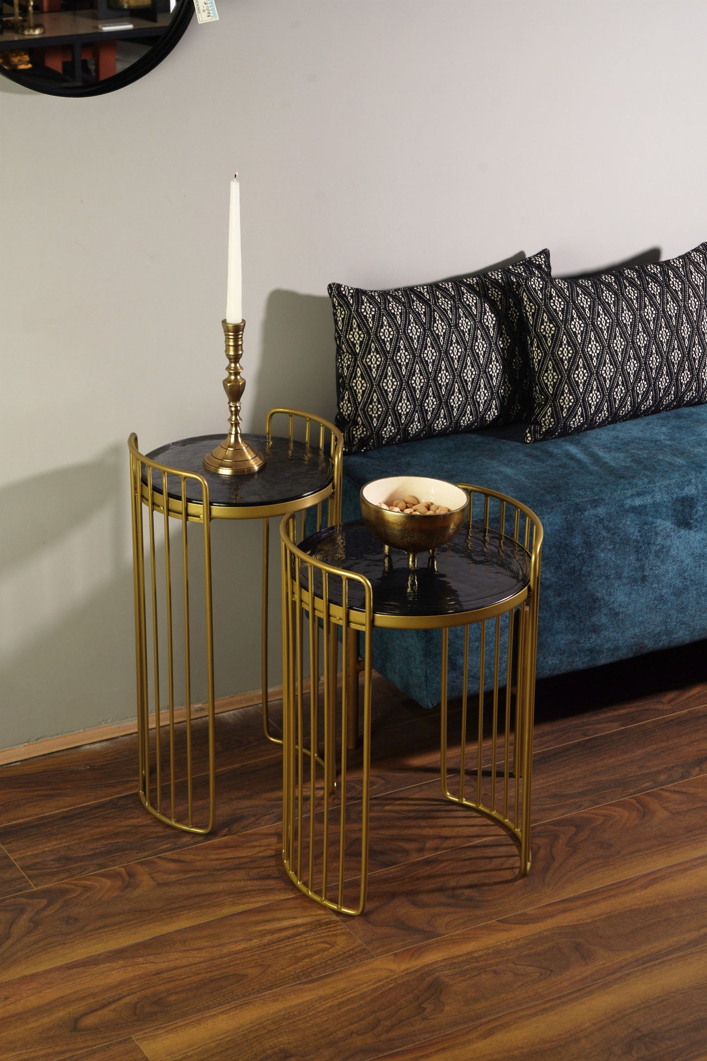 Set of 2 Modern Wired Accent Tables
