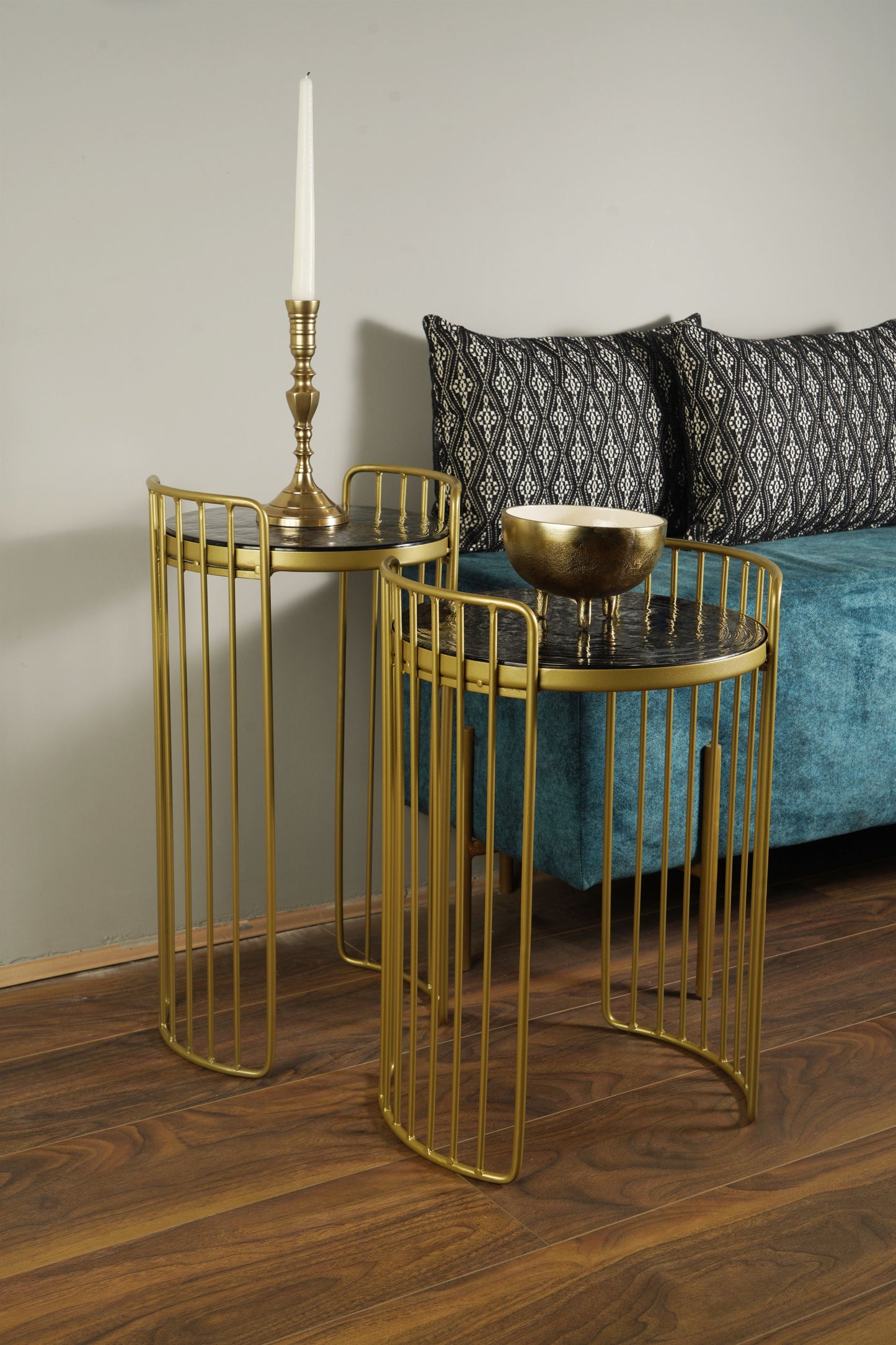 Set of 2 Modern Wired Accent Tables