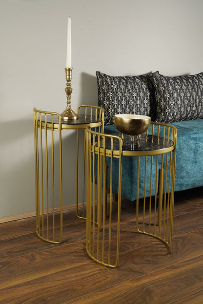 Set of 2 Modern Wired Accent Tables