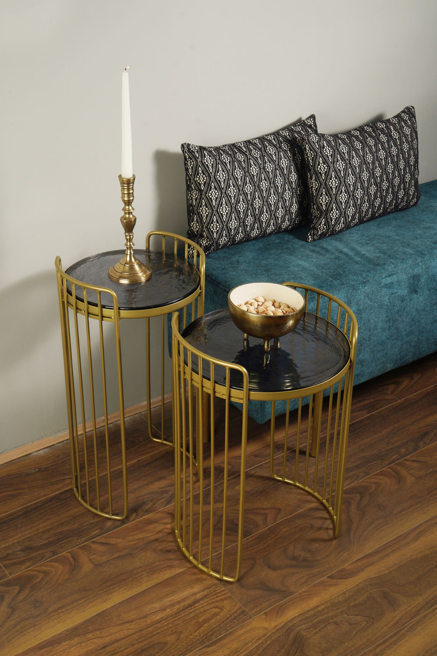 Set of 2 Modern Wired Accent Tables