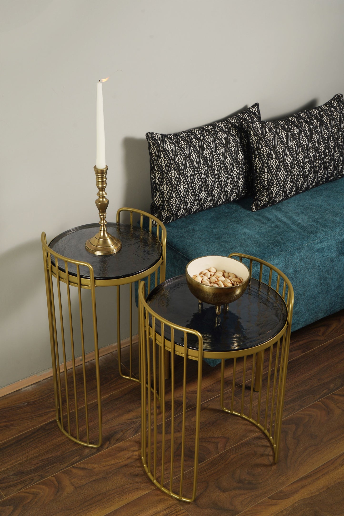 Set of 2 Modern Wired Accent Tables