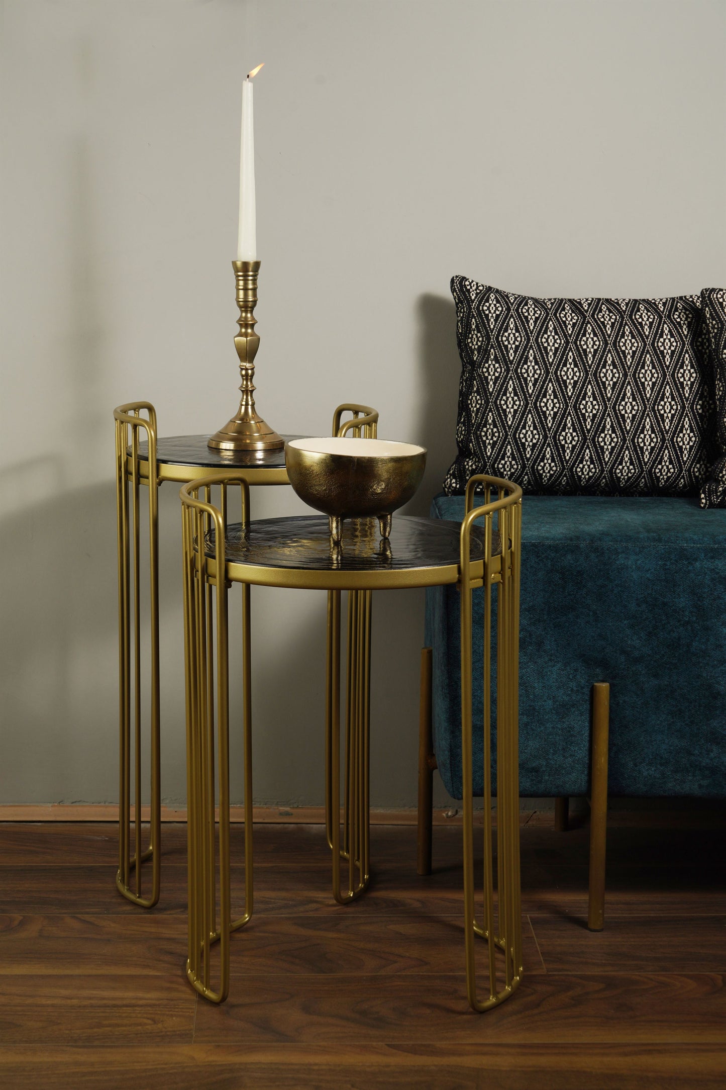 Set of 2 Modern Wired Accent Tables