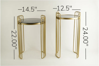 Set of 2 Modern Wired Accent Tables