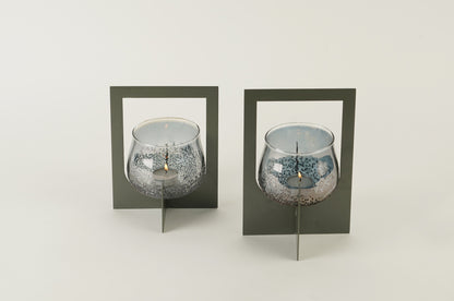 Lumeire Tea Light Holder with Handle - Large - Champagne Grey