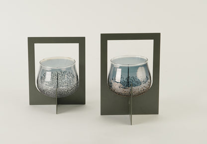 Lumeire Tea Light Holder with Handle - Large - Champagne Grey