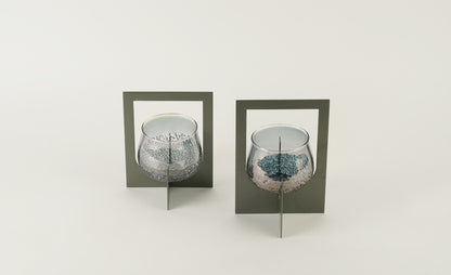 Lumeire Tea Light Holder with Handle - Large - Champagne Grey