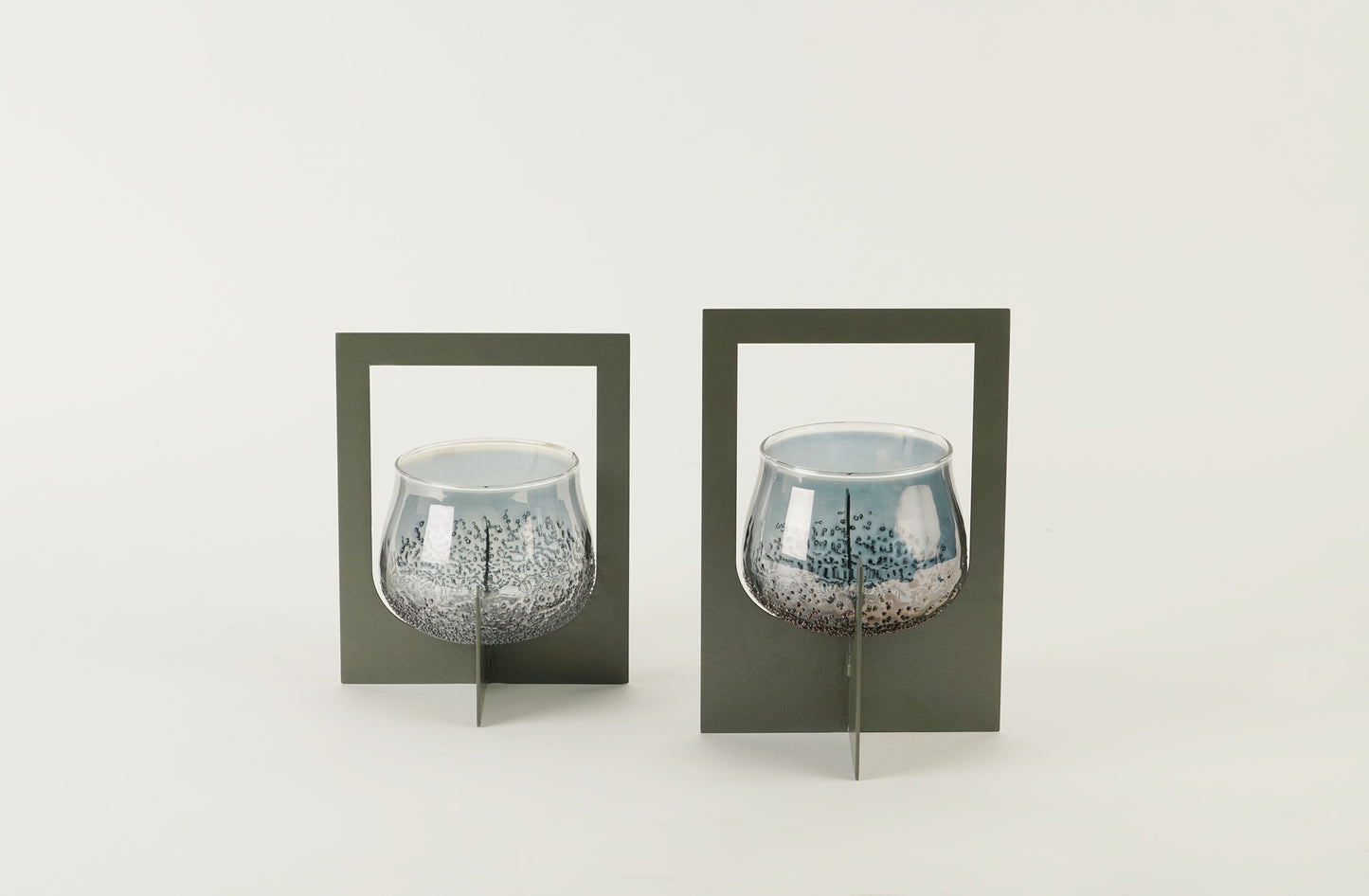 Lumeire Tea Light Holder with Handle - Large - Champagne Grey