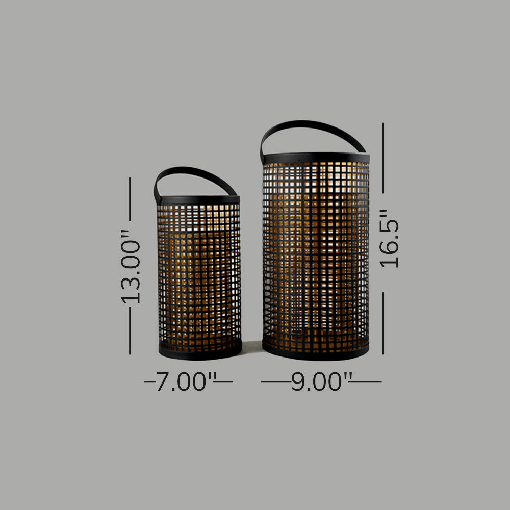 Modern Lanterns-Set Of 2 -Black & Gold