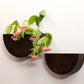Semi Circle Wall Planters - Set Of 2 (Brown)