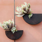 Semi Circle Wall Planters - Set Of 2 (Brown)