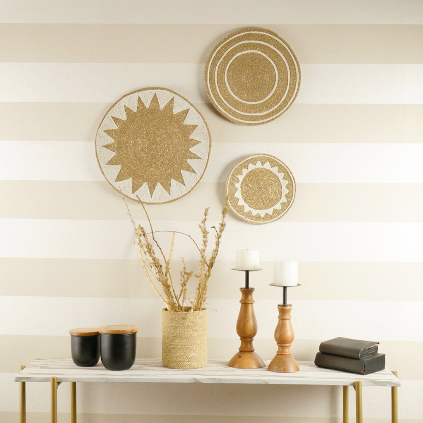 Jute Wall Art -  Set Of 3 Pcs