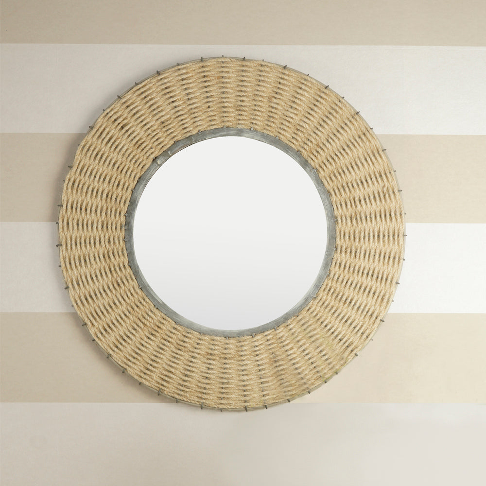 Round Mirror With Jute