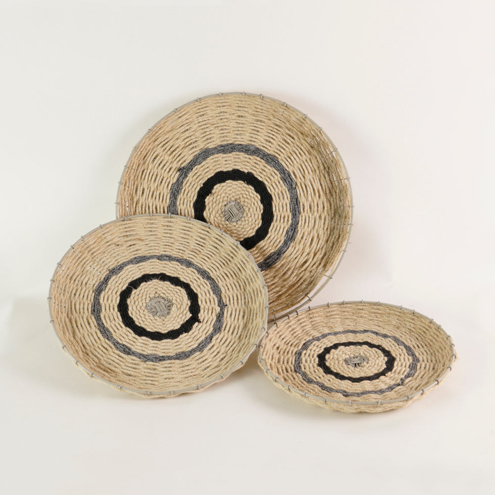 Jute Wall Baskets -  Set of 3 Pcs