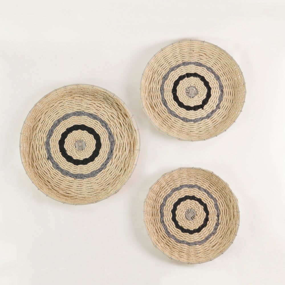 Jute Wall Baskets -  Set of 3 Pcs