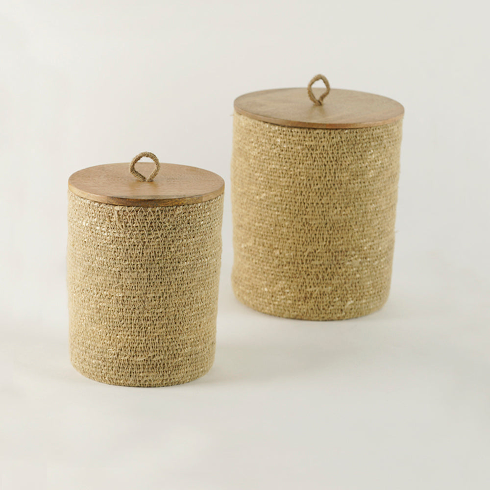 Jute Storage Boxes -  Set Of 2 Pcs