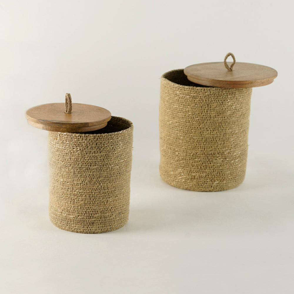 Jute Storage Boxes -  Set Of 2 Pcs
