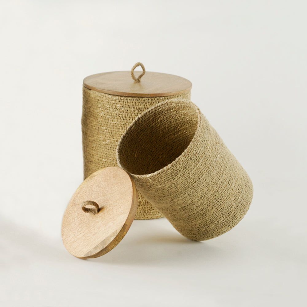 Jute Storage Boxes -  Set Of 2 Pcs