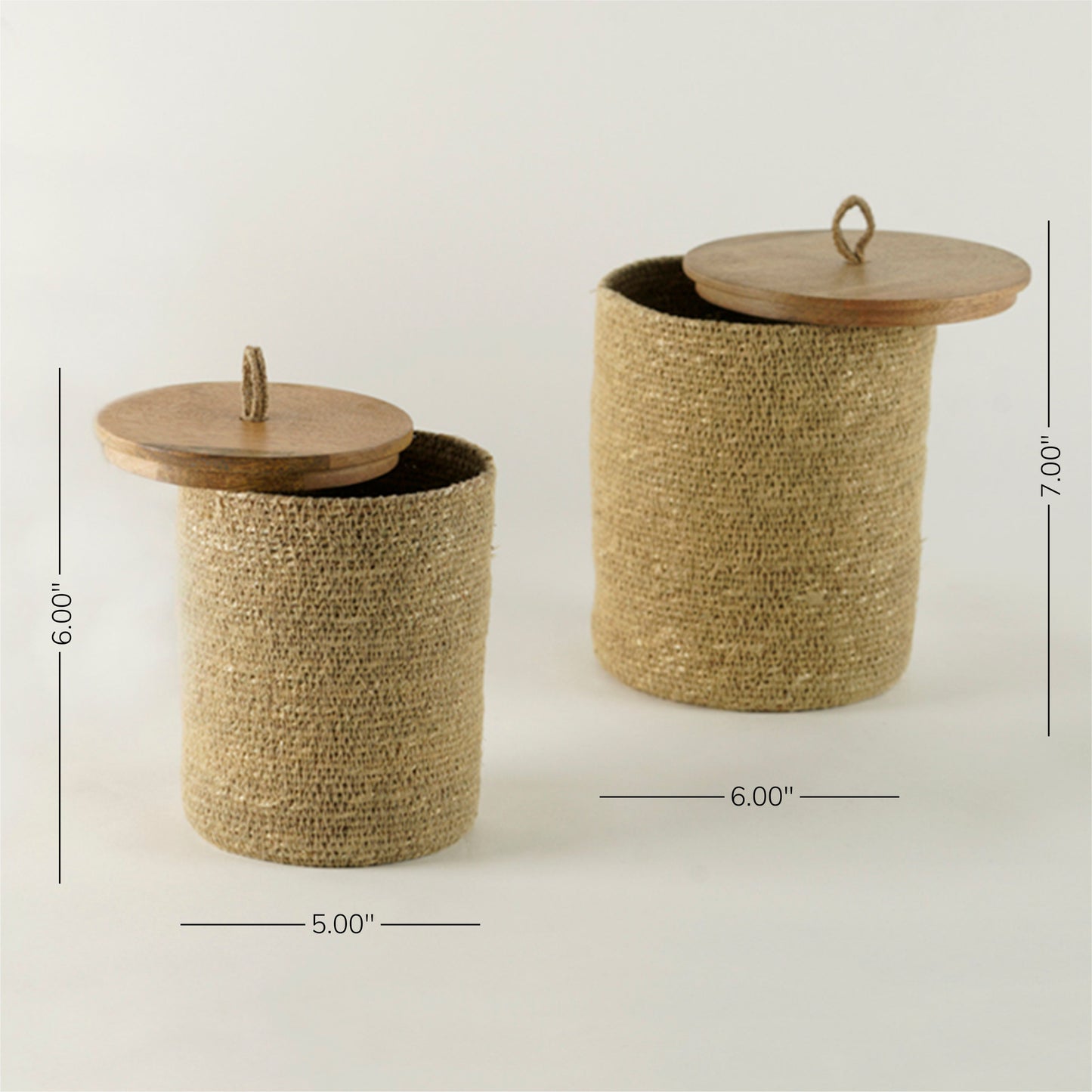 Jute Storage Boxes -  Set Of 2 Pcs