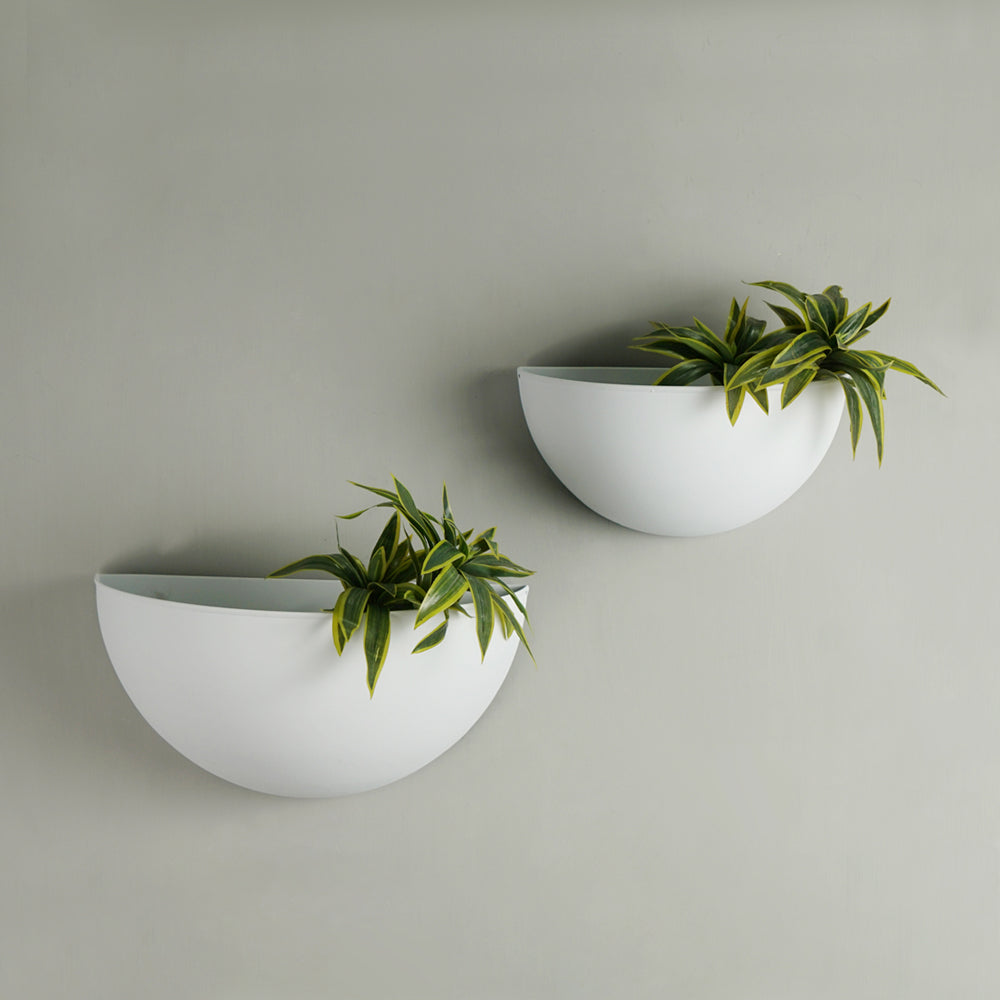 Metal Indoor/Outdoor Wallscape Planters (White)