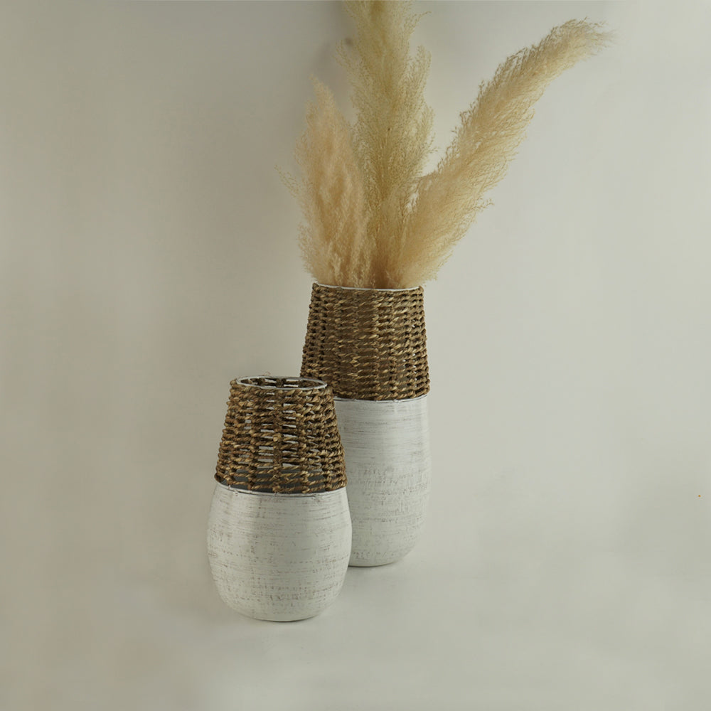 White Bohemian Vase- Small