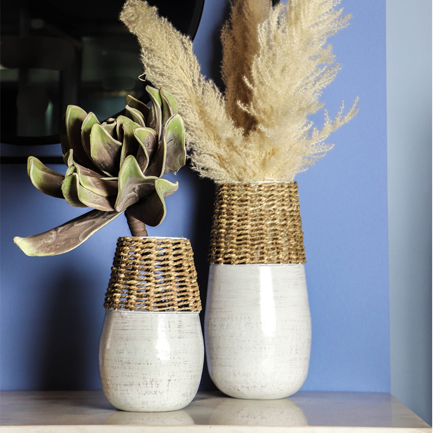 White Bohemian Vase- Small